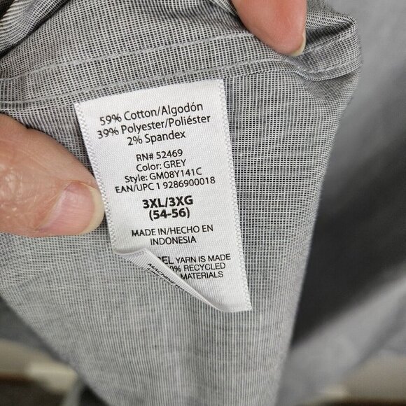 [g] George‎ Classic Fit Button-Up Shirt Men's Size 3XL Long Sleeve Oxford Gray - Picture 6 of 10